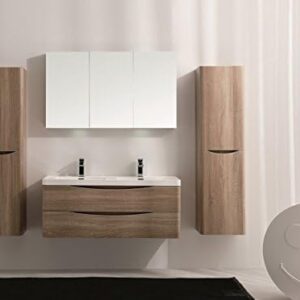 mobile bagno con doppio lavabo rovere chiaro